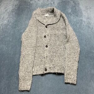 Goodfellow & Co Cardigan Sweater Mens Small Heather Gray Shawl Neck Winter Warm